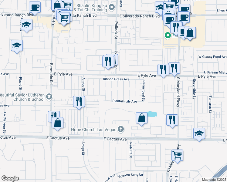 map of restaurants, bars, coffee shops, grocery stores, and more near 10208 Grecian Laurel Court in Las Vegas