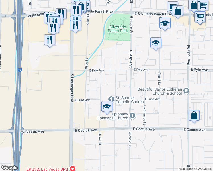 map of restaurants, bars, coffee shops, grocery stores, and more near in Las Vegas