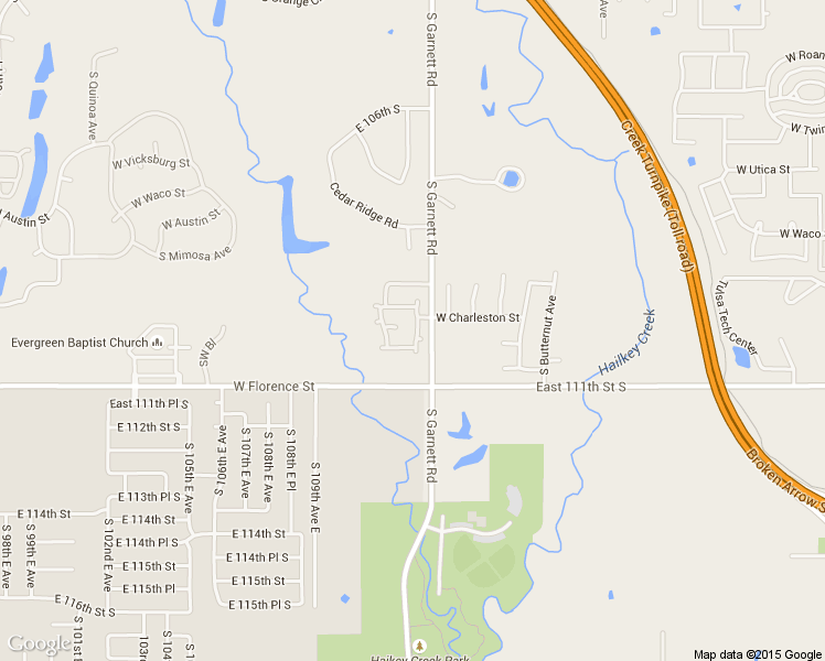 map of restaurants, bars, coffee shops, grocery stores, and more near 4610 South Royal Dublin Lane in Broken Arrow