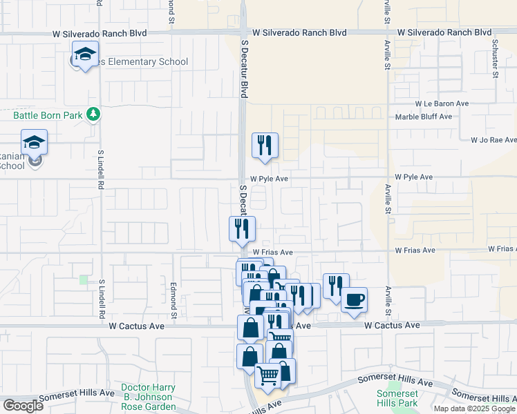 map of restaurants, bars, coffee shops, grocery stores, and more near 4842 Currant Ridge Avenue in Las Vegas