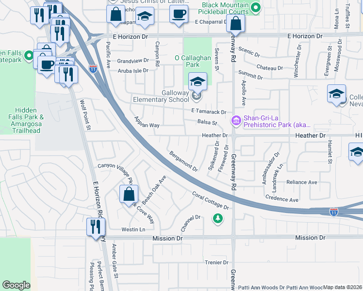 map of restaurants, bars, coffee shops, grocery stores, and more near 807 Lobelias Court in Henderson