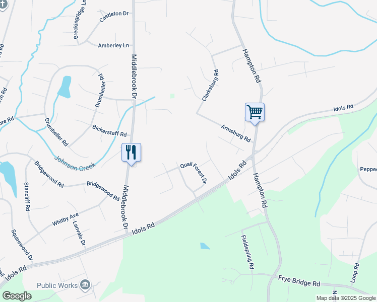 map of restaurants, bars, coffee shops, grocery stores, and more near Bryan Terrace in Clemmons