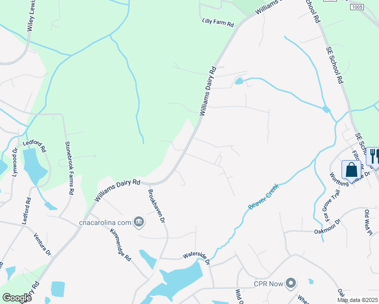 map of restaurants, bars, coffee shops, grocery stores, and more near 3745 Williams Dairy Road in Greensboro