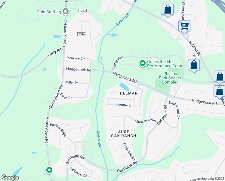 map of restaurants, bars, coffee shops, grocery stores, and more near 6461 Flintlock Court in High Point