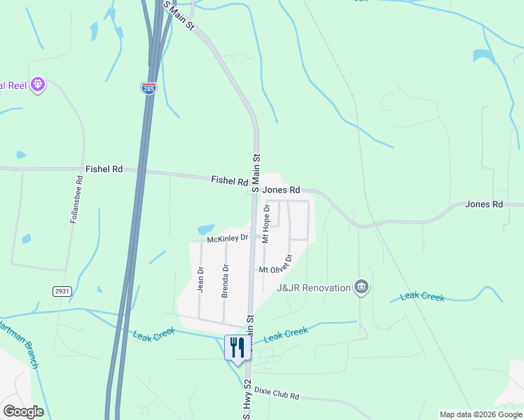 map of restaurants, bars, coffee shops, grocery stores, and more near 5143 Mount Hope Drive in Winston-Salem
