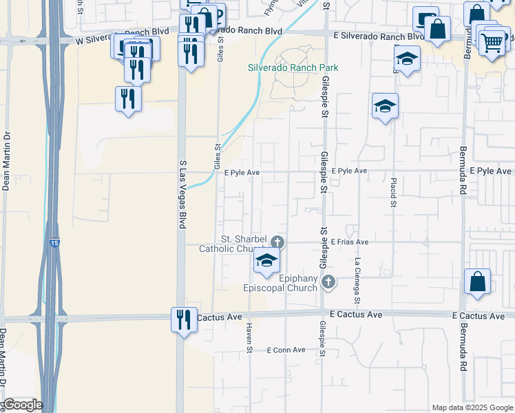 map of restaurants, bars, coffee shops, grocery stores, and more near 10220 Haven Street in Las Vegas