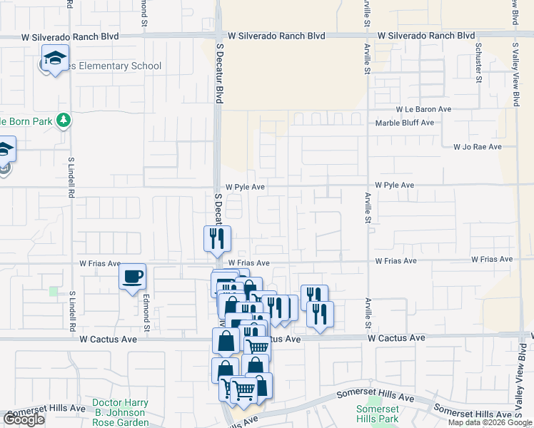 map of restaurants, bars, coffee shops, grocery stores, and more near 4649 Lake Noah Avenue in Las Vegas