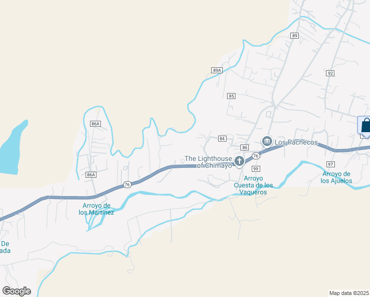 map of restaurants, bars, coffee shops, grocery stores, and more near 19 County Road 84 in Chimayo