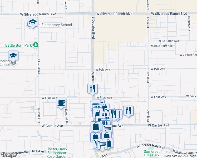 map of restaurants, bars, coffee shops, grocery stores, and more near 4891 Currant Ridge Avenue in Las Vegas