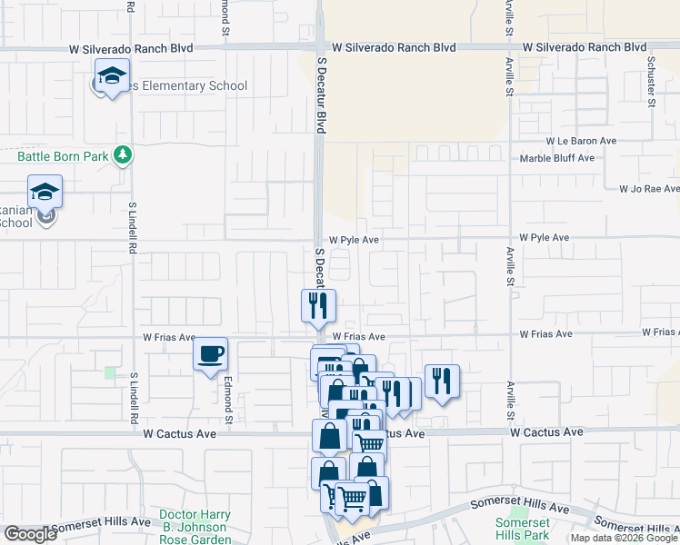map of restaurants, bars, coffee shops, grocery stores, and more near 4841 Wine Ridge Avenue in Las Vegas