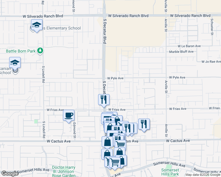 map of restaurants, bars, coffee shops, grocery stores, and more near 4841 Wine Ridge Avenue in Las Vegas
