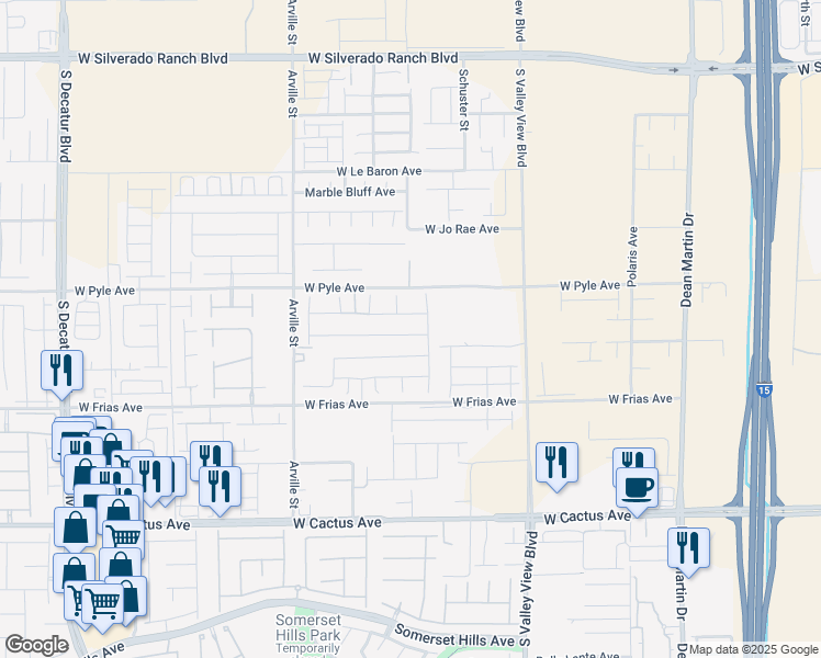 map of restaurants, bars, coffee shops, grocery stores, and more near 4100 Scarlet Cob Avenue in Las Vegas
