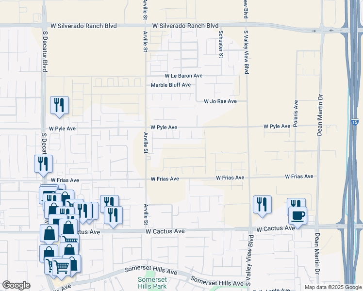 map of restaurants, bars, coffee shops, grocery stores, and more near 4172 Scarlet Cob Avenue in Las Vegas