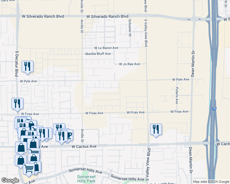 map of restaurants, bars, coffee shops, grocery stores, and more near 4100 Scarlet Cob Avenue in Las Vegas