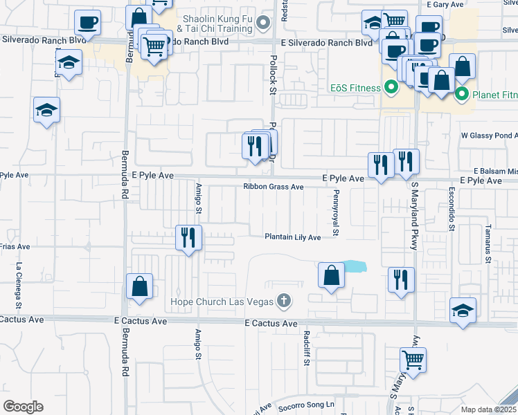 map of restaurants, bars, coffee shops, grocery stores, and more near 10183 Grape Ivy Court in Las Vegas