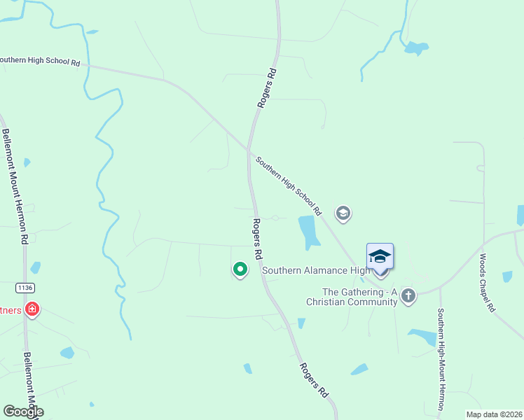 map of restaurants, bars, coffee shops, grocery stores, and more near 3228 Rogers Road in Graham