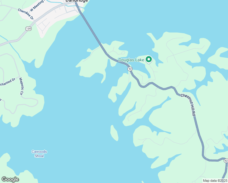 map of restaurants, bars, coffee shops, grocery stores, and more near 1439 Chestnut Hill Road in Dandridge
