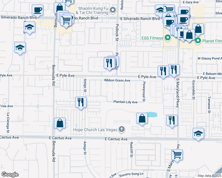 map of restaurants, bars, coffee shops, grocery stores, and more near 10183 Grape Ivy Court in Las Vegas