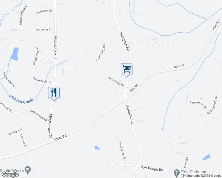 map of restaurants, bars, coffee shops, grocery stores, and more near 150 Stonburg Road in Clemmons
