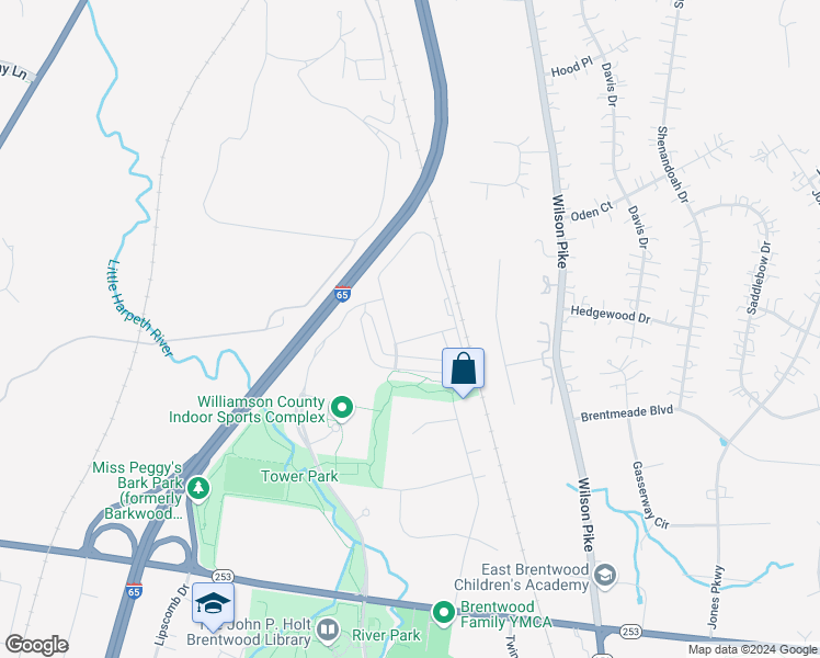 map of restaurants, bars, coffee shops, grocery stores, and more near 900 Heritage Way in Brentwood