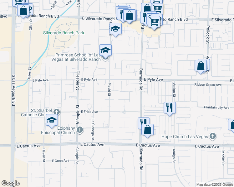 map of restaurants, bars, coffee shops, grocery stores, and more near 321 Whispering Tree Avenue in Las Vegas