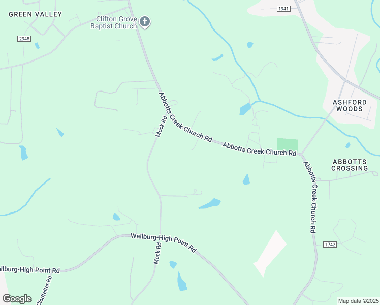 map of restaurants, bars, coffee shops, grocery stores, and more near 3319 Abbotts Creek Church Road in Kernersville