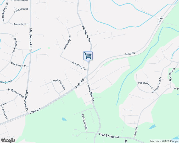 map of restaurants, bars, coffee shops, grocery stores, and more near 4495 Hampton Road in Clemmons
