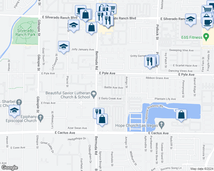 map of restaurants, bars, coffee shops, grocery stores, and more near 10184 Tumbling Tree Street in Las Vegas