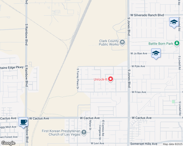 map of restaurants, bars, coffee shops, grocery stores, and more near 6390 Whispering Clouds Court in Las Vegas