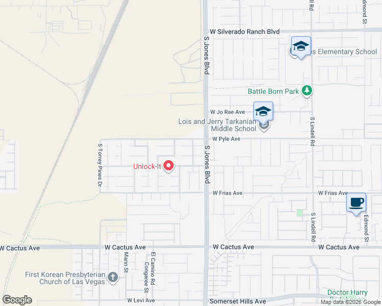 map of restaurants, bars, coffee shops, grocery stores, and more near 6140 Sierra Blue Court in Las Vegas