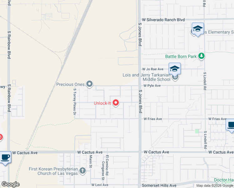 map of restaurants, bars, coffee shops, grocery stores, and more near 6232 West Haleh Avenue in Las Vegas