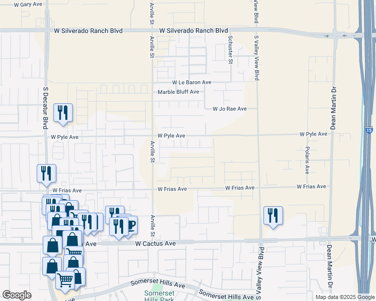 map of restaurants, bars, coffee shops, grocery stores, and more near 4181 Nopal Serrano Avenue in Las Vegas