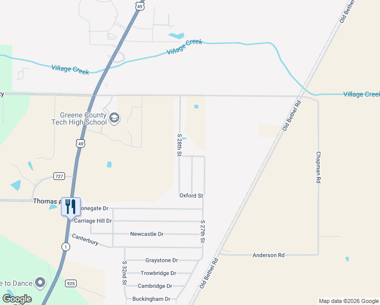 map of restaurants, bars, coffee shops, grocery stores, and more near 4903 1/2 South 27th Street in Paragould
