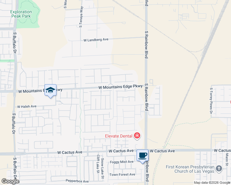map of restaurants, bars, coffee shops, grocery stores, and more near 10133 Longoria Street in Las Vegas