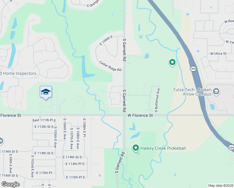 map of restaurants, bars, coffee shops, grocery stores, and more near 4610 South Royal Dublin Lane in Broken Arrow