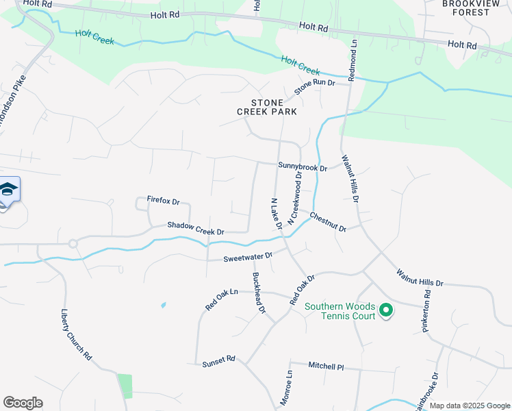 map of restaurants, bars, coffee shops, grocery stores, and more near 314 Shadow Creek Drive in Brentwood
