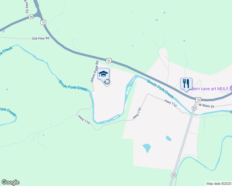 map of restaurants, bars, coffee shops, grocery stores, and more near 70 U South Highway in Liberty