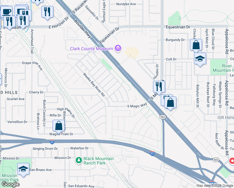 map of restaurants, bars, coffee shops, grocery stores, and more near 648 Sunrise Lake Place in Henderson