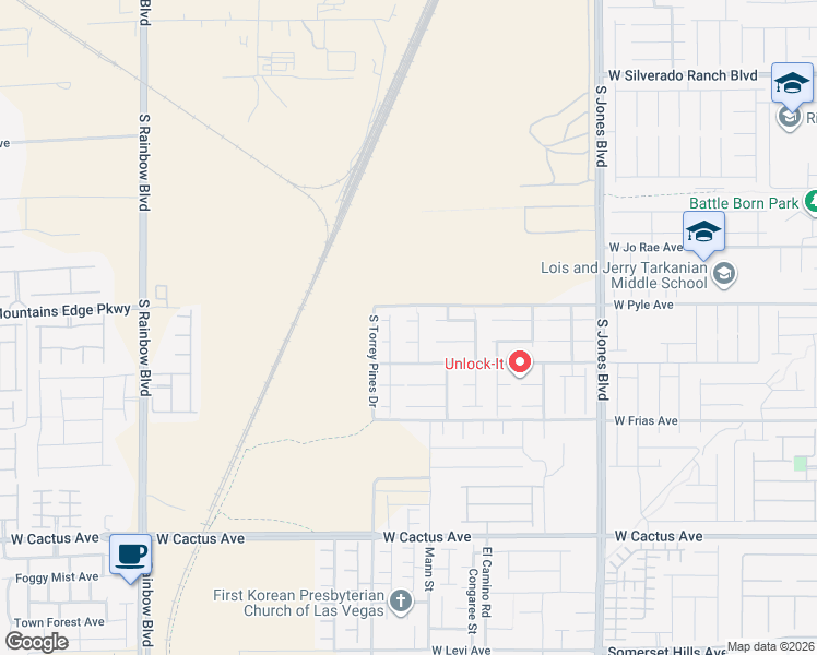 map of restaurants, bars, coffee shops, grocery stores, and more near 6430 Bombax Court in Las Vegas
