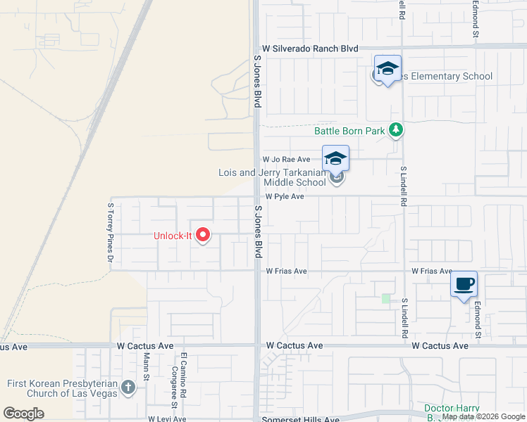 map of restaurants, bars, coffee shops, grocery stores, and more near 6156 Wild Lilac Court in Las Vegas