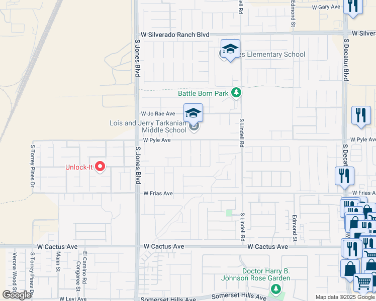 map of restaurants, bars, coffee shops, grocery stores, and more near 10139 South Arbor Brook Court in Las Vegas