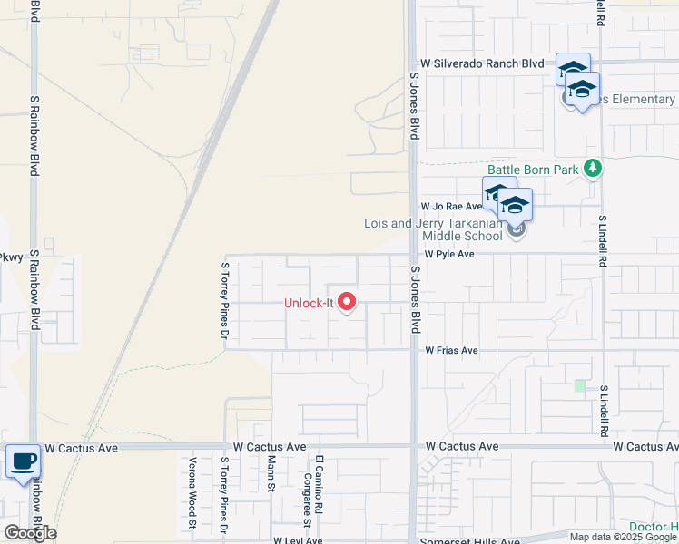 map of restaurants, bars, coffee shops, grocery stores, and more near 6257 Maidenhair Fern Court in Las Vegas
