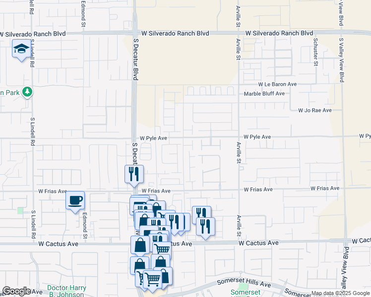 map of restaurants, bars, coffee shops, grocery stores, and more near 4649 Lake Noah Avenue in Las Vegas