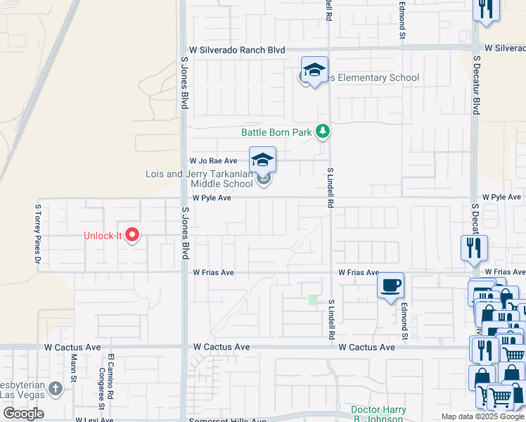 map of restaurants, bars, coffee shops, grocery stores, and more near 10138 South Arbor Brook Court in Las Vegas