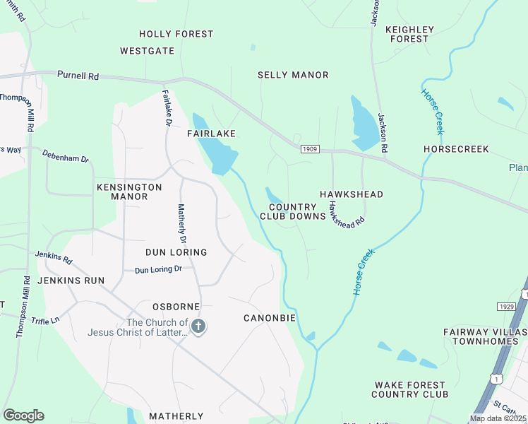 map of restaurants, bars, coffee shops, grocery stores, and more near 2552 Palmer Court in Wake Forest