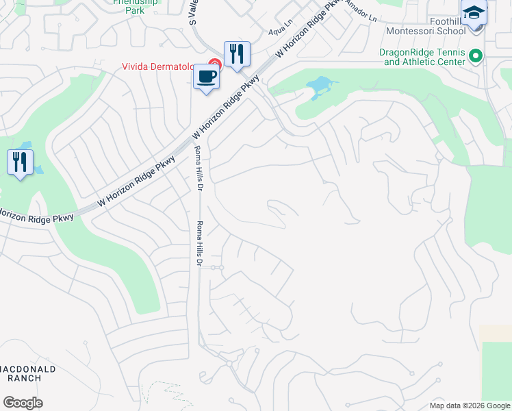 map of restaurants, bars, coffee shops, grocery stores, and more near 1741 Tangiers Drive in Henderson