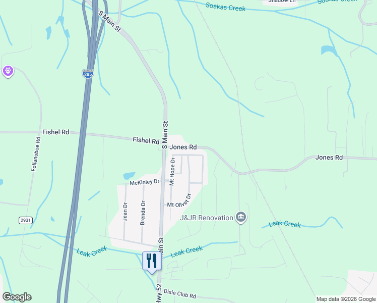 map of restaurants, bars, coffee shops, grocery stores, and more near 115 Jones Road in Winston-Salem