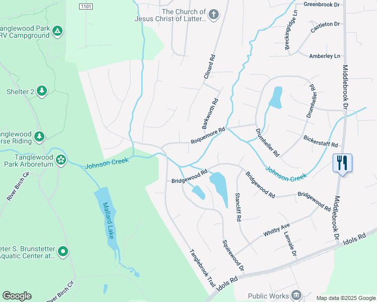 map of restaurants, bars, coffee shops, grocery stores, and more near 172 Roquemore Road in Clemmons