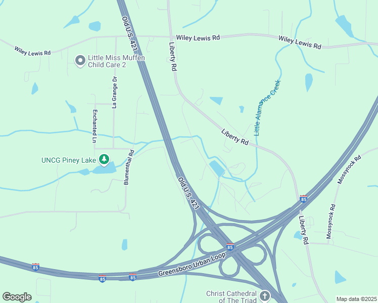 map of restaurants, bars, coffee shops, grocery stores, and more near 4202 Old Liberty Place in Greensboro
