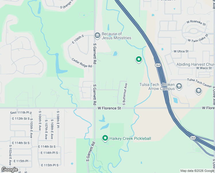 map of restaurants, bars, coffee shops, grocery stores, and more near 4400 South Desert Palm Avenue in Broken Arrow